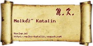 Melkó Katalin névjegykártya